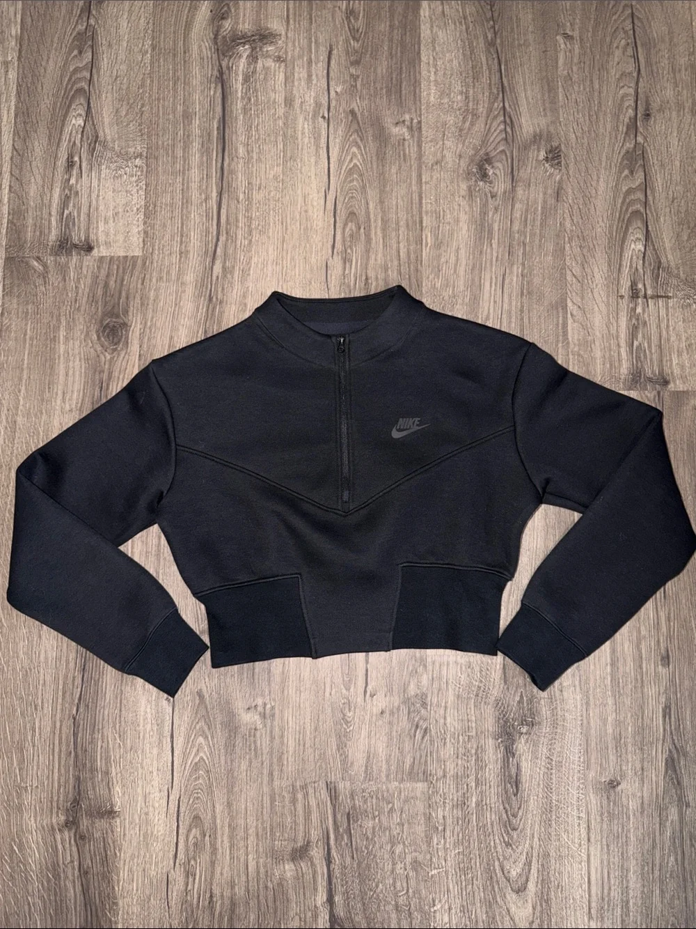 WOMENS NIKE TECH FLEECE CROPPED HALF-ZIP TOP